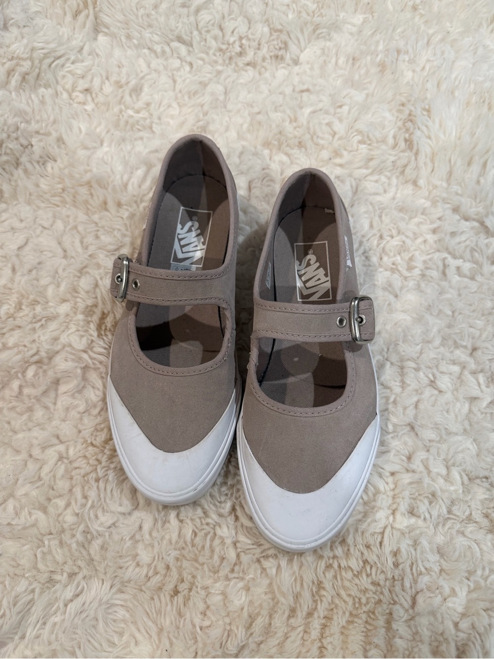 Vans Mary Jane Sneakers in Taupe and White